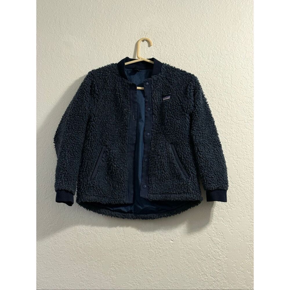 Patagonia Youth Full Snap Navy‎ Fleece Jacket. Size Youth Large (12)